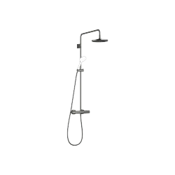 Shower pipe with shower thermostat without hand shower FlowReduce - Dark Chrome - 34 464 979-19