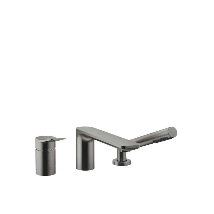 LISSÉ Gruppo vasca tre fori con miscelatore monocomando per montaggio bordo vasca - Dark Platinum spazzolato - 27 412 845-99