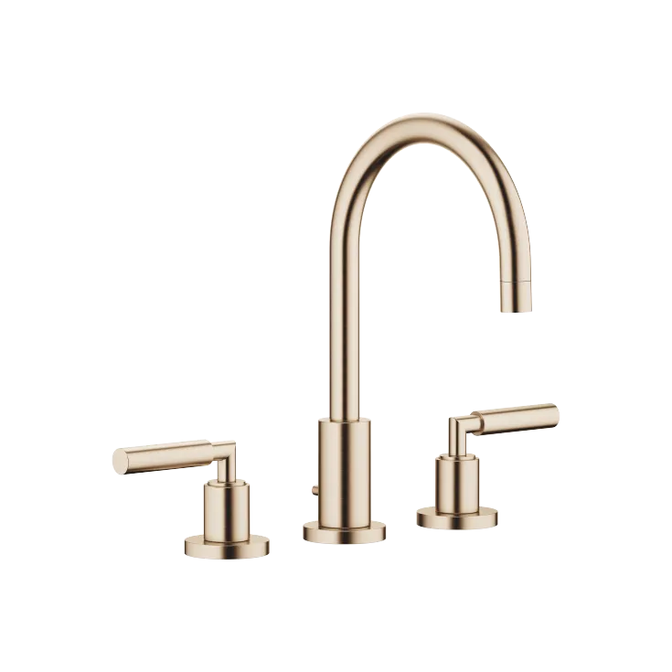 TARA Three-hole lavatory mixer with drain - Brushed Champagne (22kt Gold) - 20 713 882-46 0010