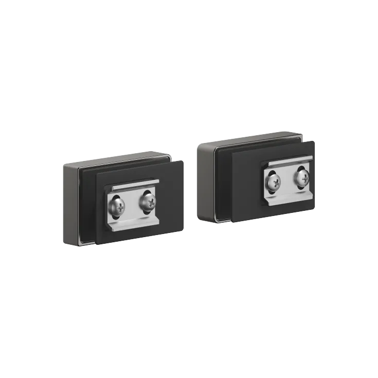 Attachment set for towel bar/tumbler mounting on one side with cover - Brushed Dark Platinum - 11 001 976-99