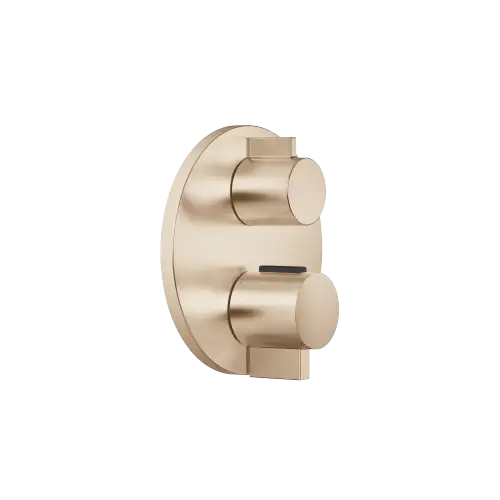 Thermostat à encastrer avec réglage de débit et robinet d'arrêt intégré - Champagne brossé (Or 22cts) - 36 425 970-46 0010