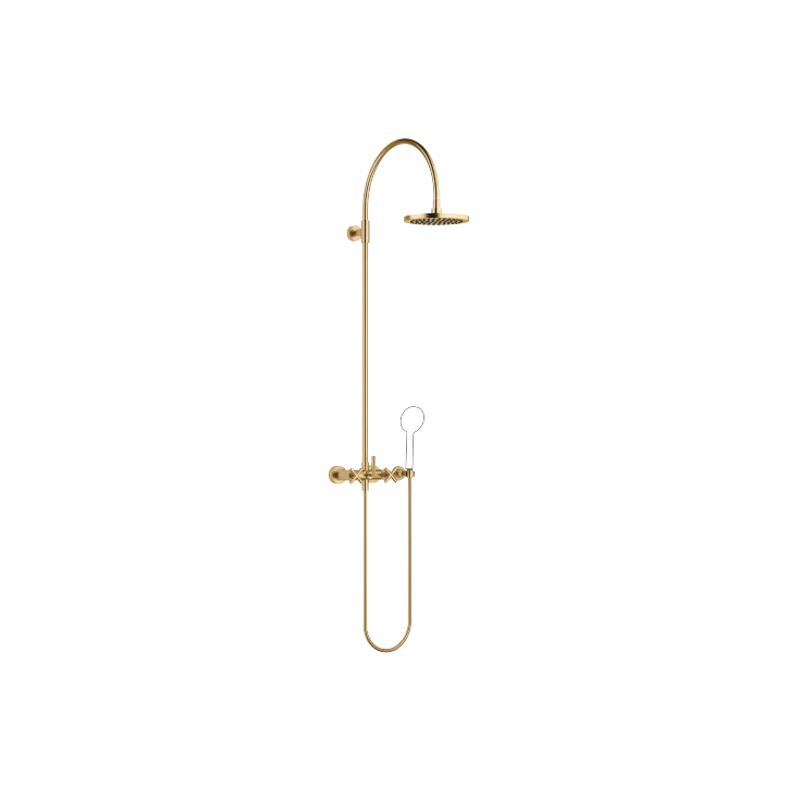 TARA Showerpipe with shower mixer without hand shower FlowReduce 220 mm - Brushed Durabrass (23kt Gold) - 26 632 892-28