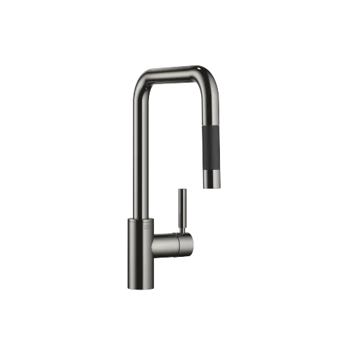 META SQUARE Miscelatore monocomando ad estrazione Pull-down con funzione doccetta - Dark Chrome - 33 870 861-19