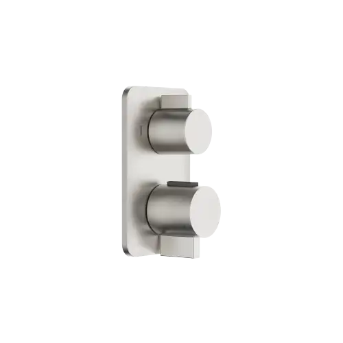 LISSÉ Thermostat à encastrer avec réglage de débit et inverseur 2 voies intégré - Platine brossé - 36 426 845-06 0010