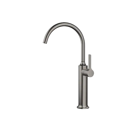 VAIA Single-lever basin mixer with raised base without pop-up waste - Brushed Dark Platinum - 33 534 809-99