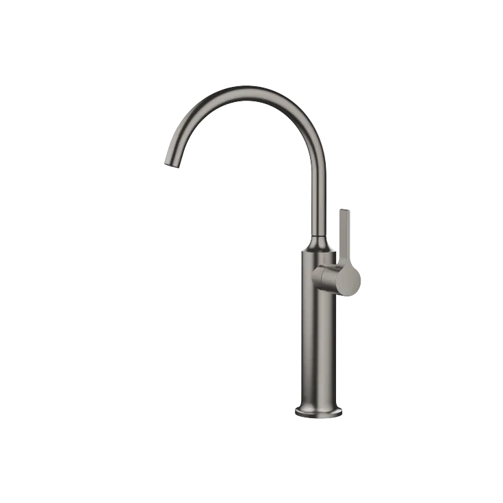 VAIA Single-lever basin mixer with raised base without pop-up waste - Brushed Dark Platinum - 33 534 809-99