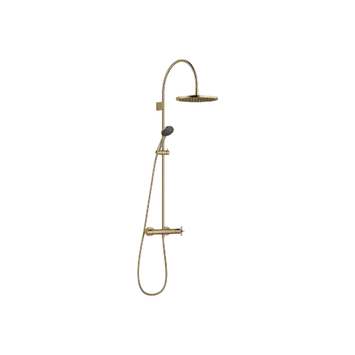 VAIA Showerpipe Application with shower thermostat 300 mm - Brushed Dark Brass (PVD) - Set containing 2 articles