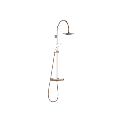 TARA Showerpipe with shower thermostat without hand shower FlowReduce 220 mm - Brushed Bronze (PVD) - 34 463 892-42 0070