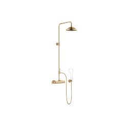 MADISON Showerpipe with shower thermostat - Brushed Durabrass (23kt Gold) - Set containing 2 articles