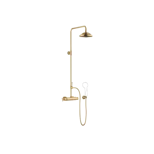 MADISON Showerpipe Application with shower thermostat 200 mm - Brushed Durabrass (23kt Gold) - Set containing 2 articles