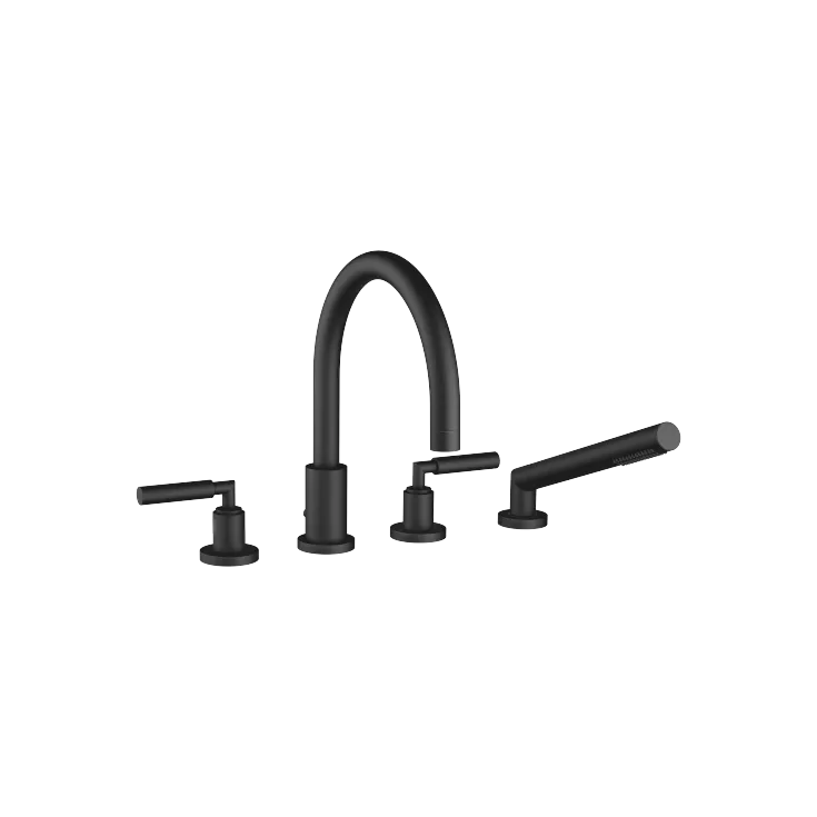 TARA Bath shower set for bath rim or tile edge installation - Matte Black - 27 512 882-33