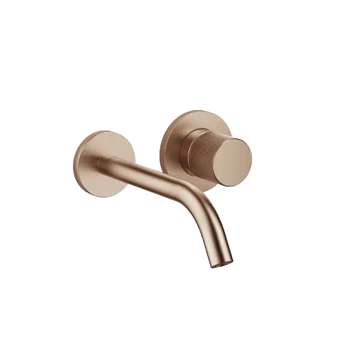 META META PURE Wall-mounted single-lever basin mixer without pop-up waste - Brushed Bronze (PVD) - 36 860 664-42