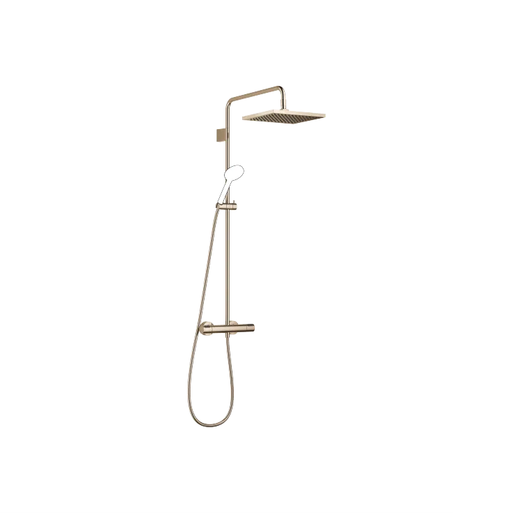 Shower pipe with shower thermostat without hand shower - Light Gold - 34 464 980-26 0010