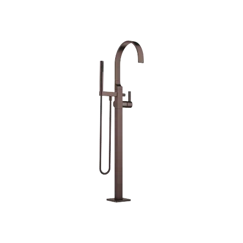 MEM Miscelatore monocomando vasca con tubo verticale per montaggio indipendente con doccetta e flessibile - Dark Bronze spazzolato (PVD) - 25 863 782-43