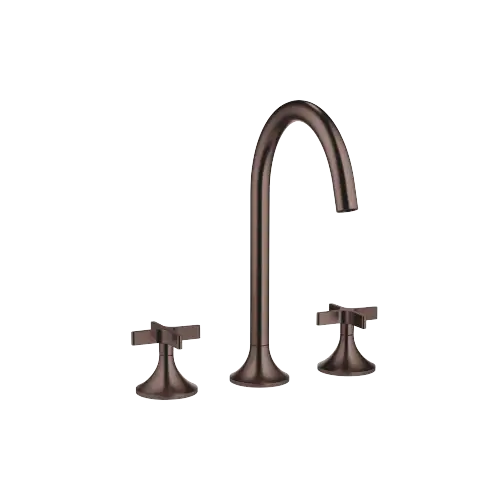 VAIA Three-hole basin mixer with pop-up waste - Brushed Dark Bronze (PVD) - 20 713 809-43