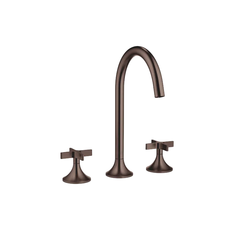 VAIA Three-hole basin mixer with pop-up waste - Brushed Dark Bronze (PVD) - 20 713 809-43