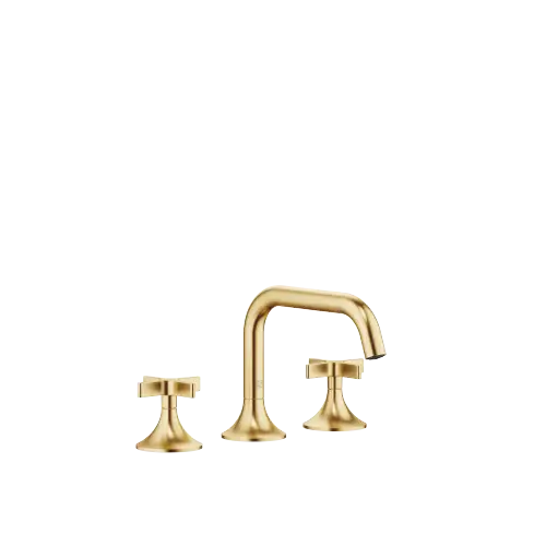 VAIA Mélangeur lavabo à 3 trous avec garniture d'écoulement - Laiton brossé (Or 23cts) - 20 705 809-28 0010