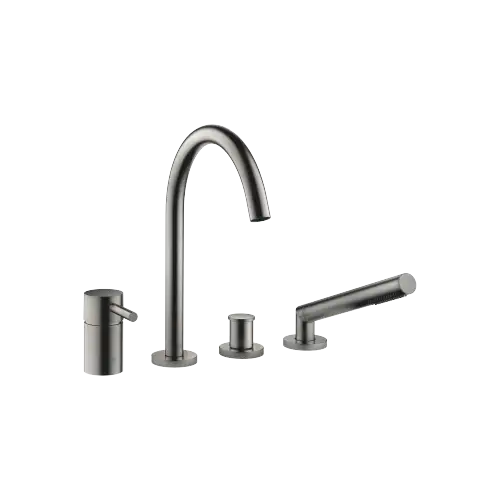 META Bath shower set for bath rim or tile edge installation - Brushed Dark Platinum - 27 632 661-99
