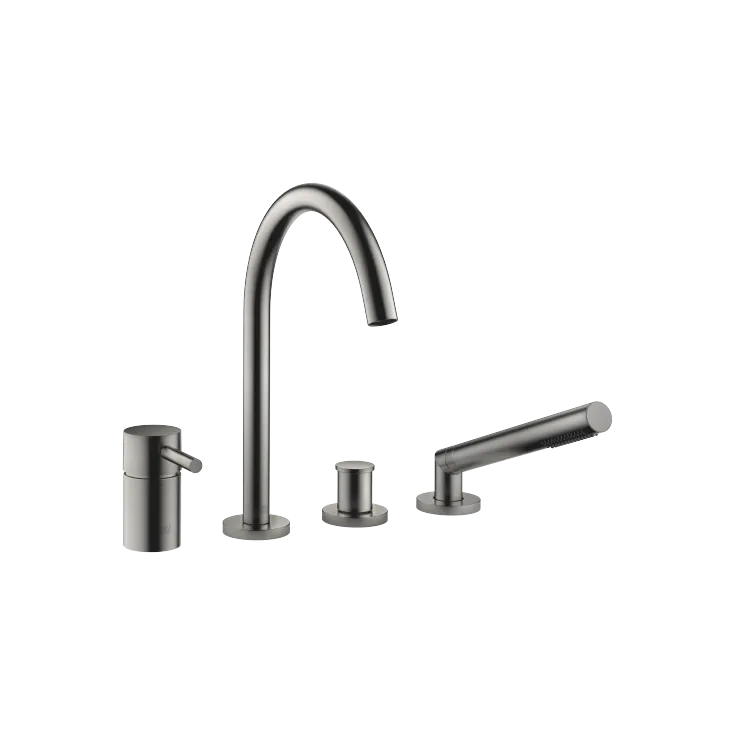 META Bath shower set for bath rim or tile edge installation - Brushed Dark Platinum - 27 632 661-99