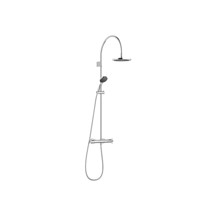 VAIA Shower pipe with shower thermostat with hand shower set FlowReduce 220 mm - Chrome - Set containing 4 articles