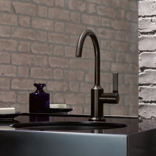 VAIA Single-lever basin mixer with pop-up waste - Brushed Dark Brass (PVD) - 33 500 809-39