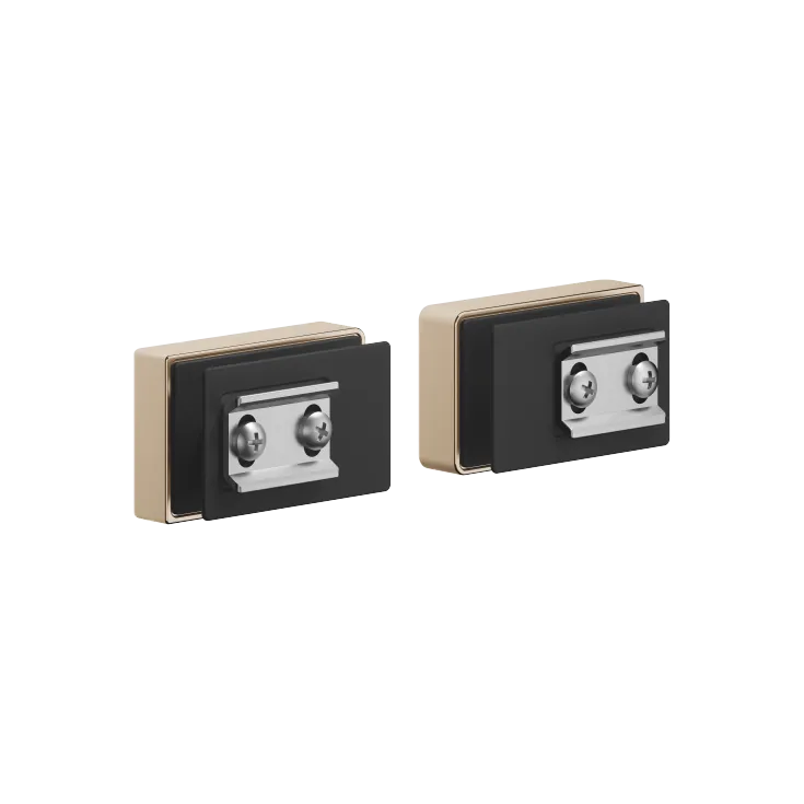 Attachment set for towel bar/tumbler mounting on one side with cover - Brushed Light Gold - 11 001 976-27