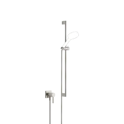 Mitigeur monocommande encastré avec raccord de douche intégré avec garniture de douche sans douchette - Platine brossé - 36 013 970-06