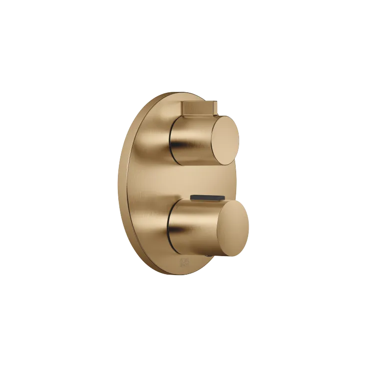 Concealed thermostat with one function volume control - Brushed Dark Brass - 36 425 970-39