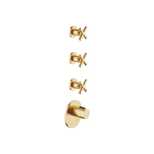 TARA xTOOL Thermostat module with 3 valves - Brushed Durabrass (23kt Gold) - Set containing 4 articles