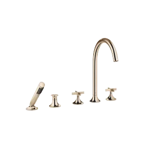 VAIA Five-hole bath mixer for deck mounting with diverter - Champagne (22kt Gold) - 27 522 809-47