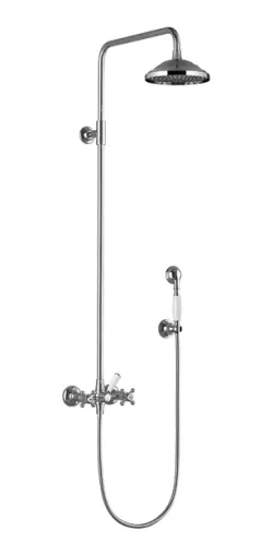 MADISON Showerpipe with shower mixer - Brushed Platinum - Set containing 2 articles