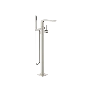 CL.1 Single-lever bath mixer with stand pipe for free-standing assembly with hand shower set - Brushed Platinum - 25 863 705-06