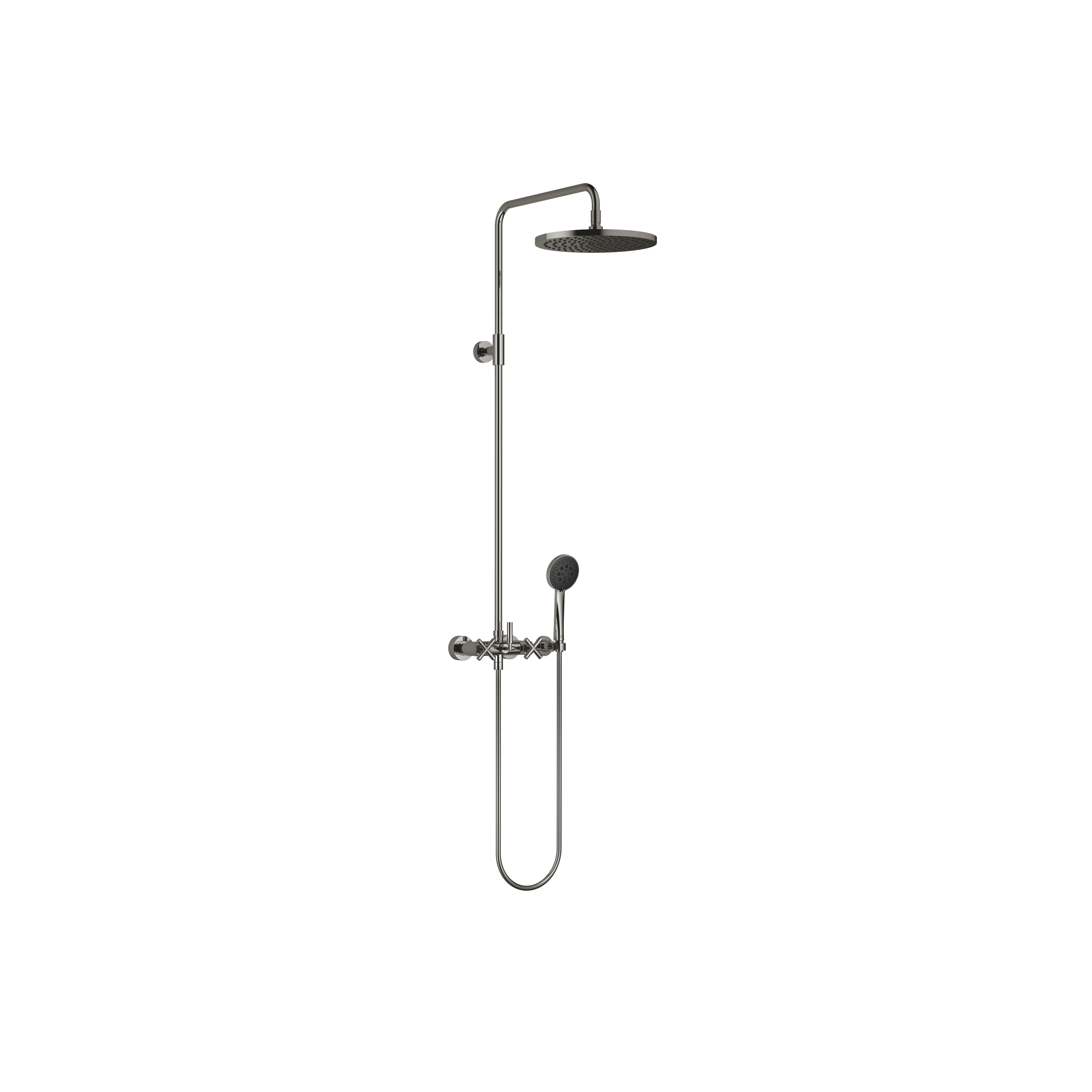 TARA Brushed Platinum Shower faucets: Shower pipe with shower 
