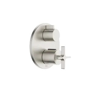 VAIA Thermostat à encastrer avec réglage de débit et robinet d'arrêt intégré - Platine brossé - 36 425 809-06