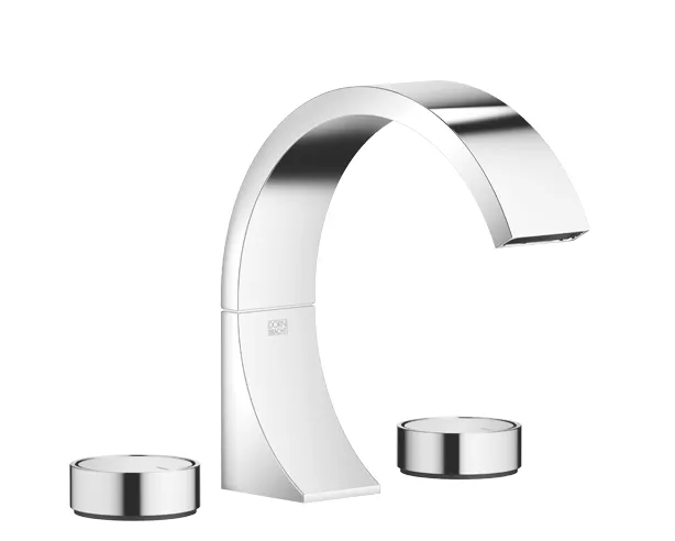 CYO Mélangeur lavabo à 3 trous avec garniture d'écoulement - Dark Chrome - Set contenant 2 articles