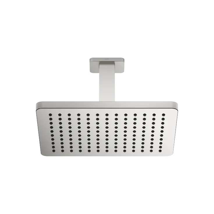 Regenbrause mit Deckenanbindung FlowReduce 300 x 240 mm - Platin gebürstet - 28 772 710-06
