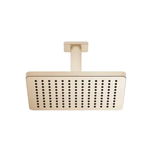 Regenbrause mit Deckenanbindung FlowReduce 300 x 240 mm - Light Gold gebürstet (PVD) - 28 764 710-27