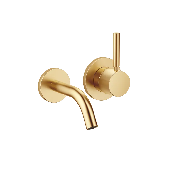 META Wall-mounted single-lever basin mixer without pop-up waste - Brushed Gold (PVD) - 36 867 660-37