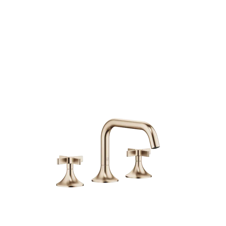 VAIA Three-hole basin mixer with pop-up waste - Brushed Champagne (22kt Gold) - 20 705 809-46