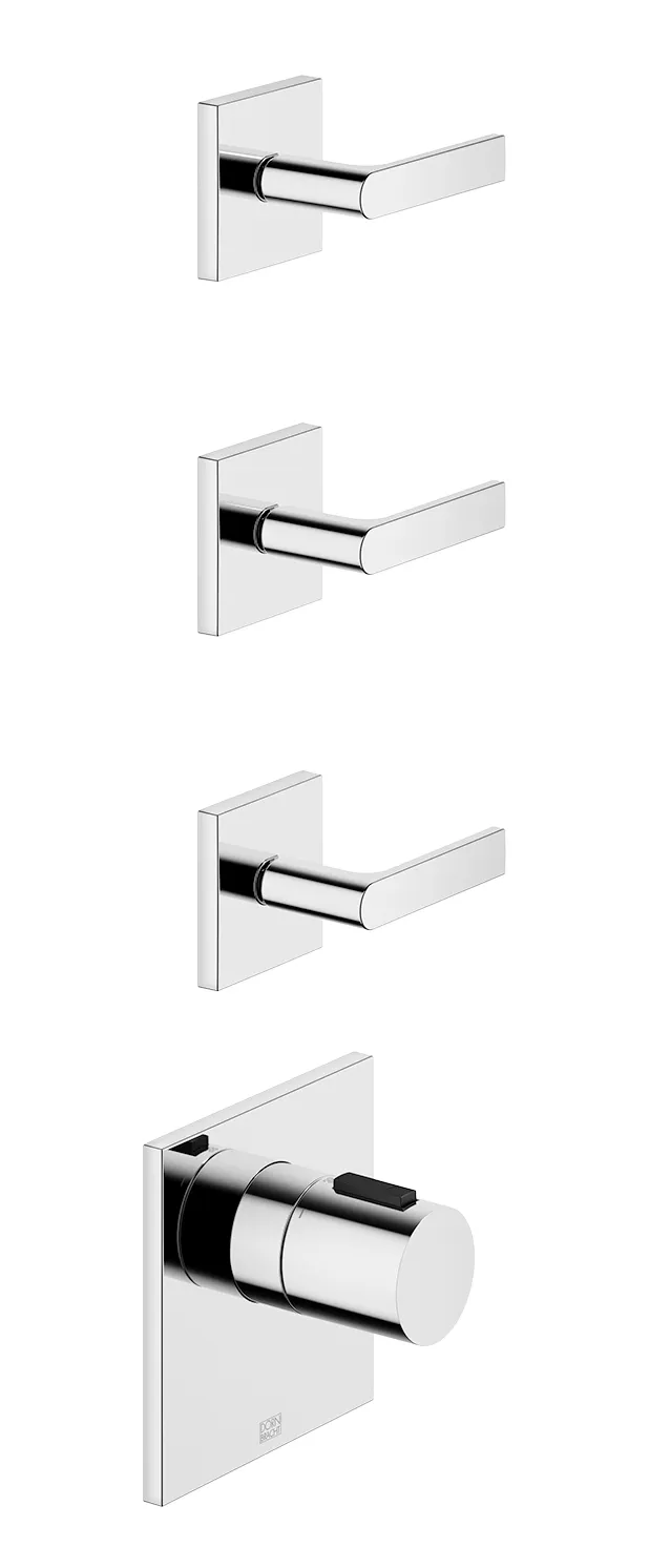 IMO xTOOL Module thermostatique avec 3 robinets à encastrer - Or brossé (PVD) - Set contenant 4 articles