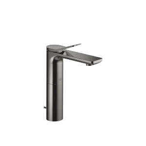 LISSÉ Single-lever basin mixer with raised base with pop-up waste - Dark Chrome - 33 506 845-19