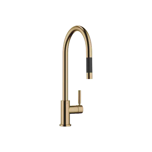 TARA Single-lever mixer Pull-down with spray function - Brushed Dark Brass (PVD) - 33 870 888-39 0010