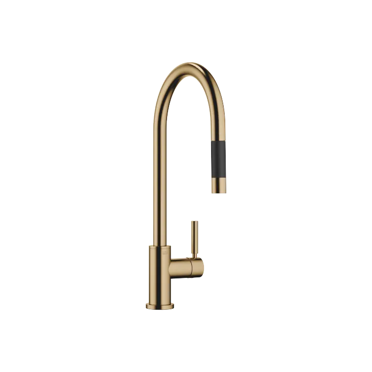 TARA Single-lever mixer Pull-down with spray function - Brushed Dark Brass - 33 870 888-39 0010