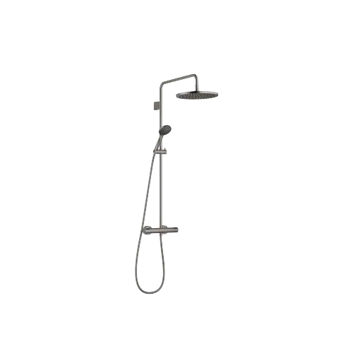 Showerpipe Application with shower thermostat 300 mm - Brushed Dark Platinum - Set containing 2 articles