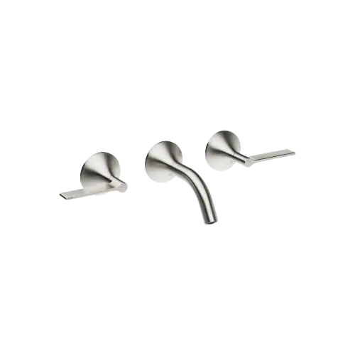 VAIA Wall-mounted basin mixer without pop-up waste - Brushed Platinum - 36 702 819-06