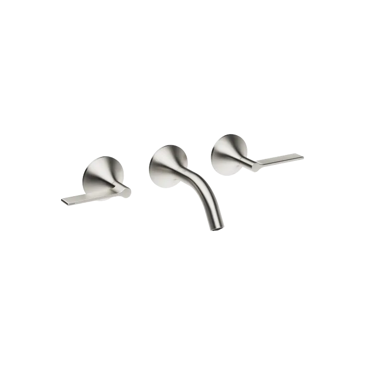 VAIA Wall-mounted basin mixer without pop-up waste - Brushed Platinum - 36 702 819-06