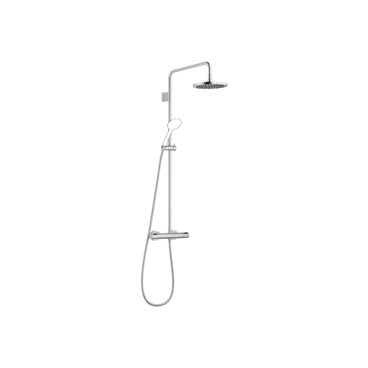Shower pipe with shower thermostat without hand shower FlowReduce - Brushed Chrome - 34 464 979-93 0050
