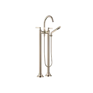 VAIA Two-hole bath mixer for free-standing assembly with hand shower set - Champagne (22kt Gold) - 25 943 819-47
