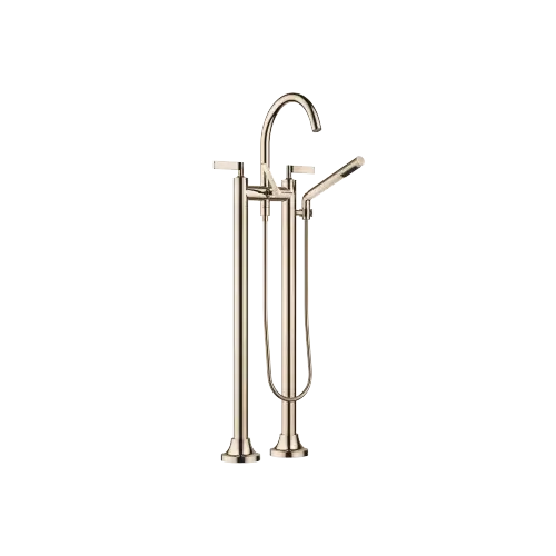 VAIA Two-hole bath mixer for free-standing assembly with hand shower set - Champagne (22kt Gold) - 25 943 819-47