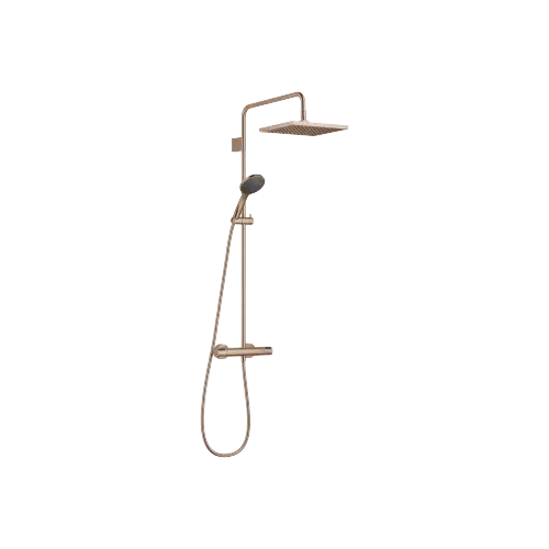 Showerpipe mit Brause-Thermostat mit Handbrausegarnitur 300 x 240 mm - Bronze gebürstet (PVD) - 34 469 980-42